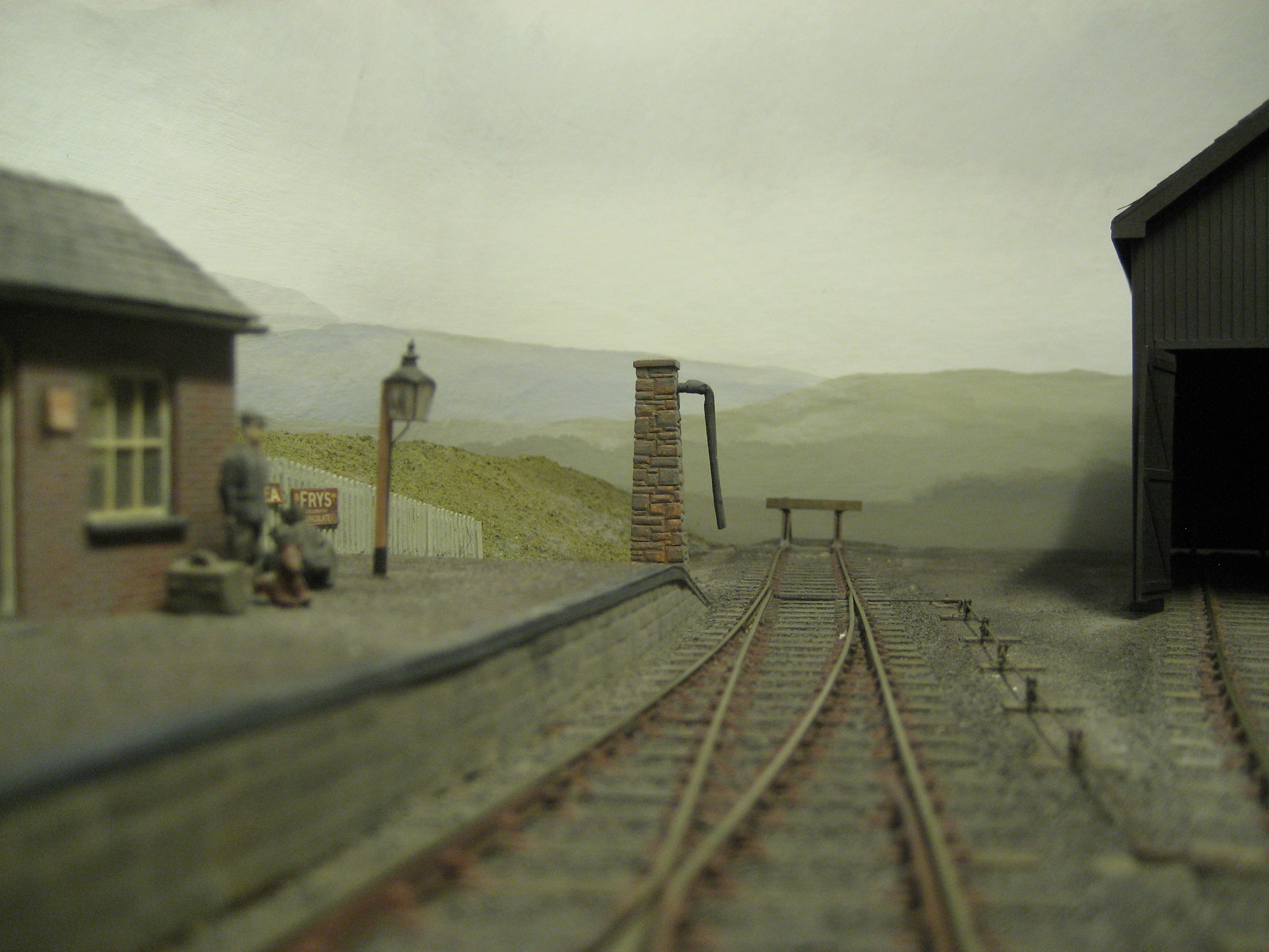 The end of the line and distant hills